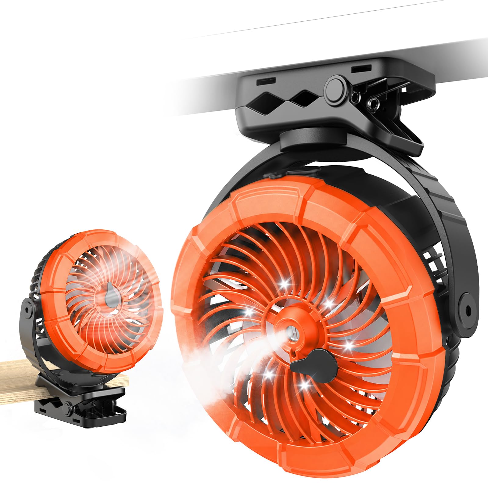 Ausic vista frontal del ventilador portátil con diseño compacto y nebulización