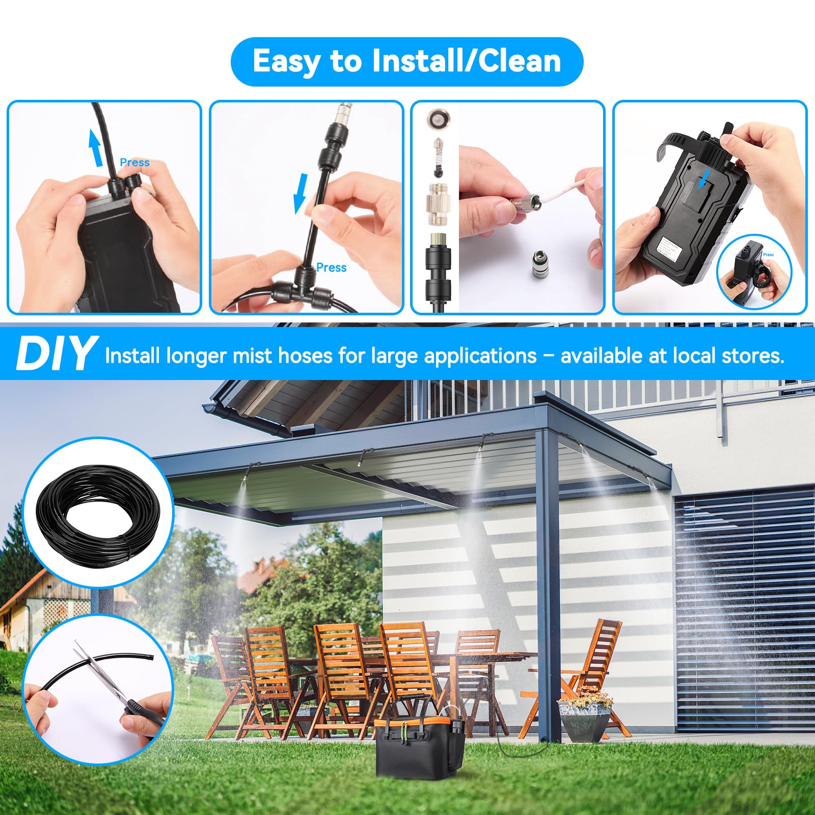 Ausic sistema en camping refrescando áreas y mejorando confort