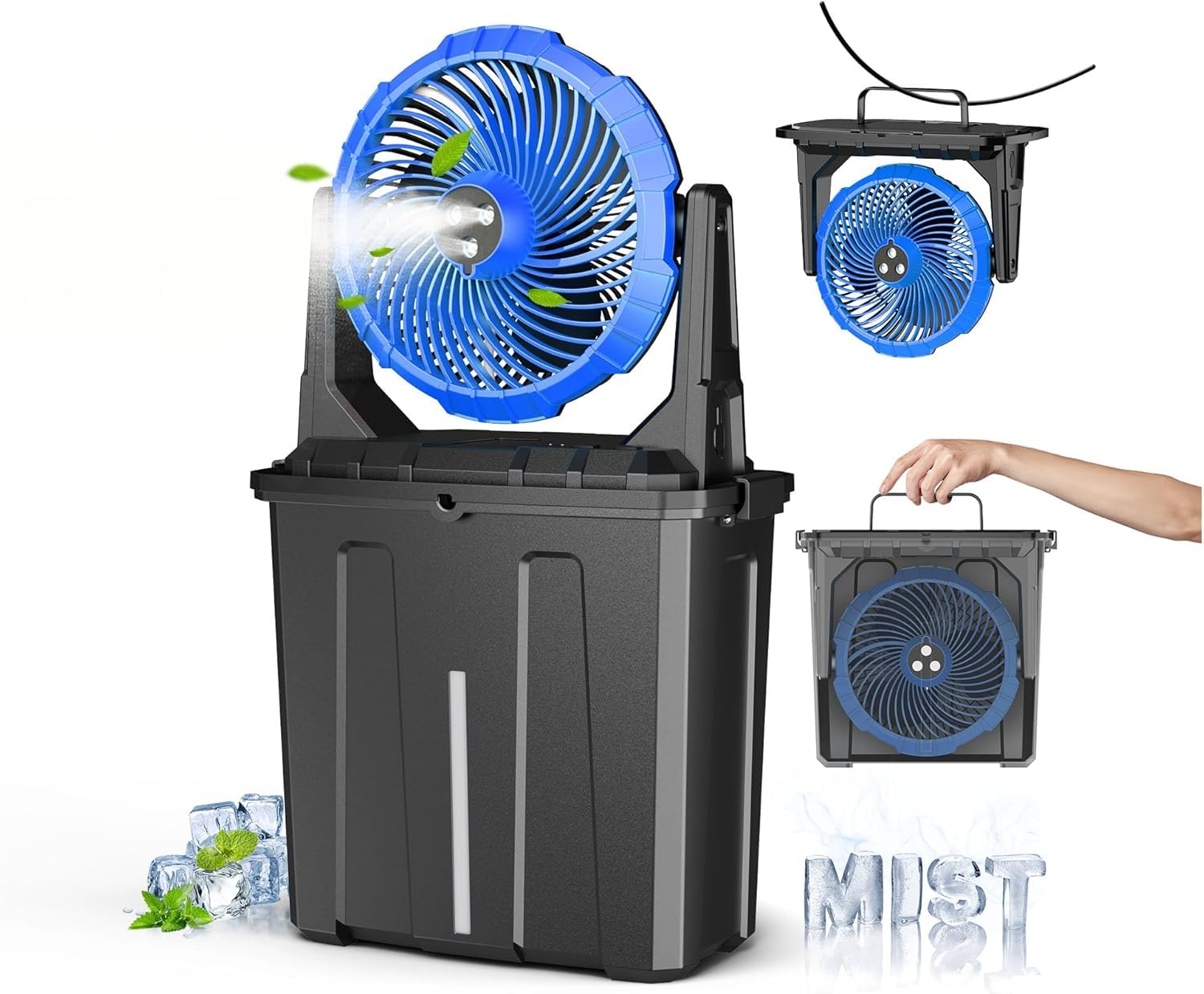 Ausic ventilador nebulizador frontal mostrando diseño y ahorro de espacio