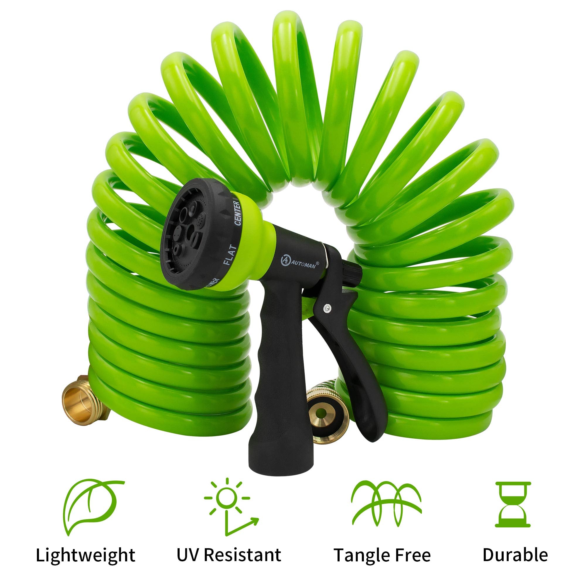 AUTOMAN pistola de riego 7 patrones con agarre ergonómico para riego confortable