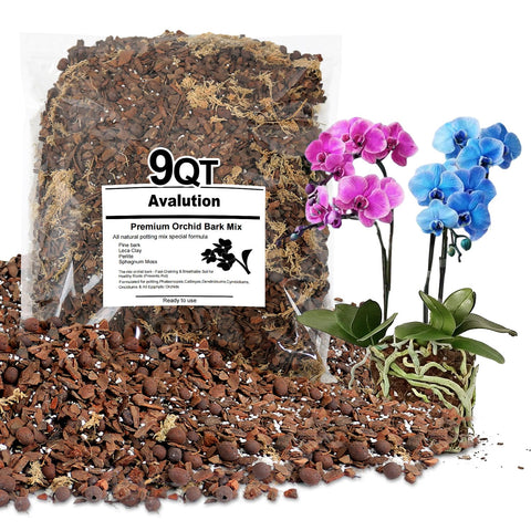 Avalution empaque frontal muestra 9 quart y beneficios para orquídeas