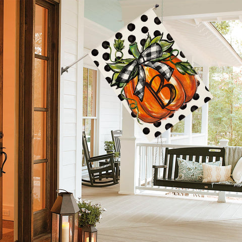 AVOIN colorlife primer plano del diseño de calabaza y lunares, resalta el detalle decorativo