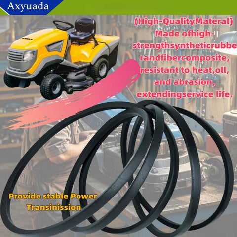 Axyuada correa en tractor cortacésped en jardín mostrando rendimiento