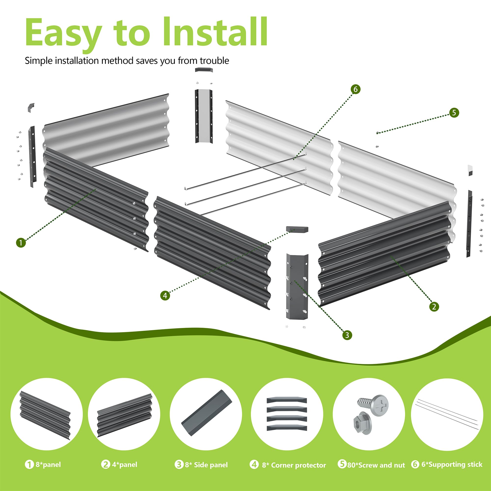 Ayen Guard cama con verduras plantadas demostrando capacidad útil