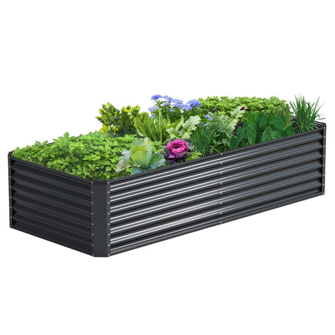 Ayen Guard vista frontal de jardinera galvanizada, resistente y amplia
