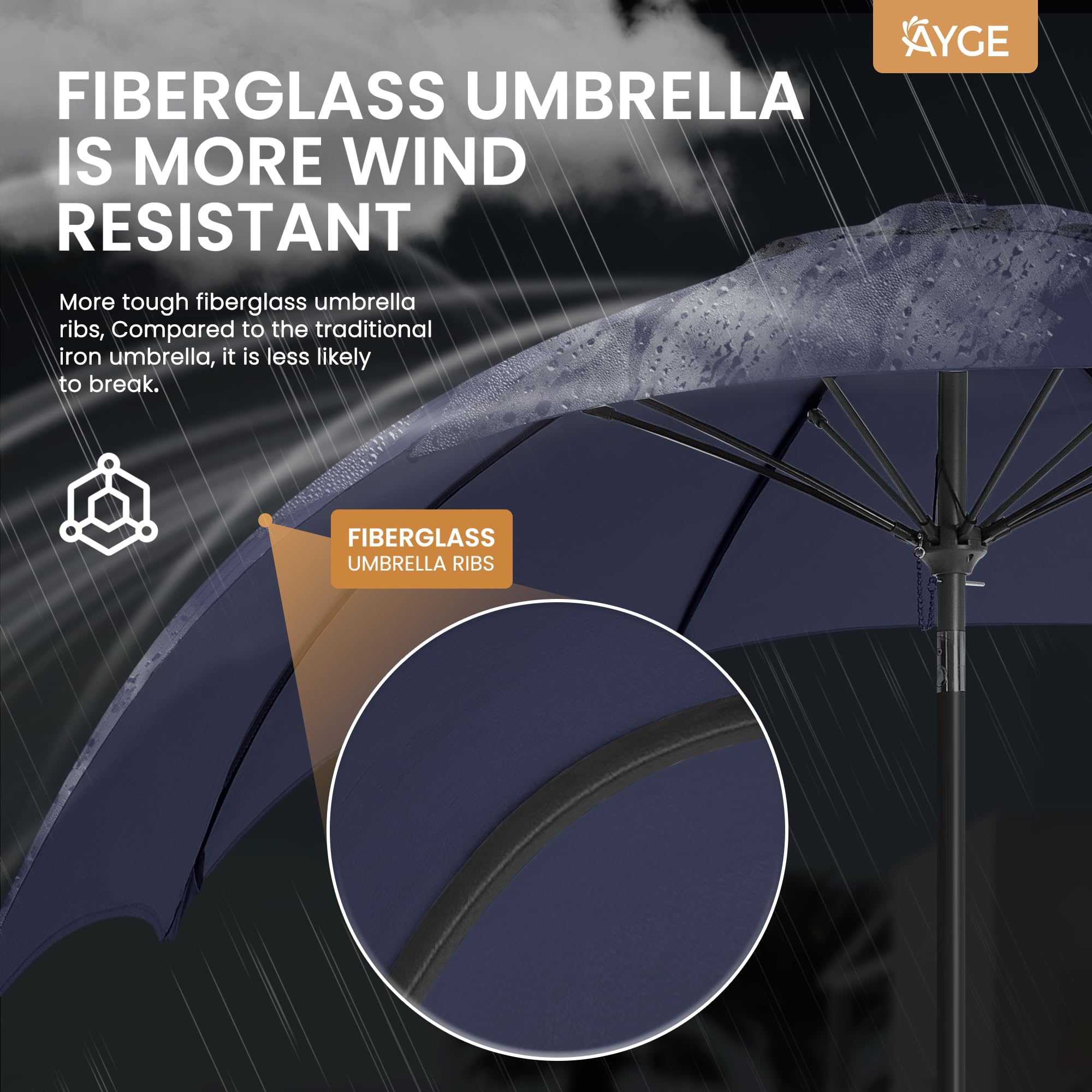 Ayge detalle del tejido 180G poliéster, resistente al agua y UV