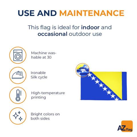 AZ FLAG comparación de tamaño 250x150 cm con una persona para escala clara