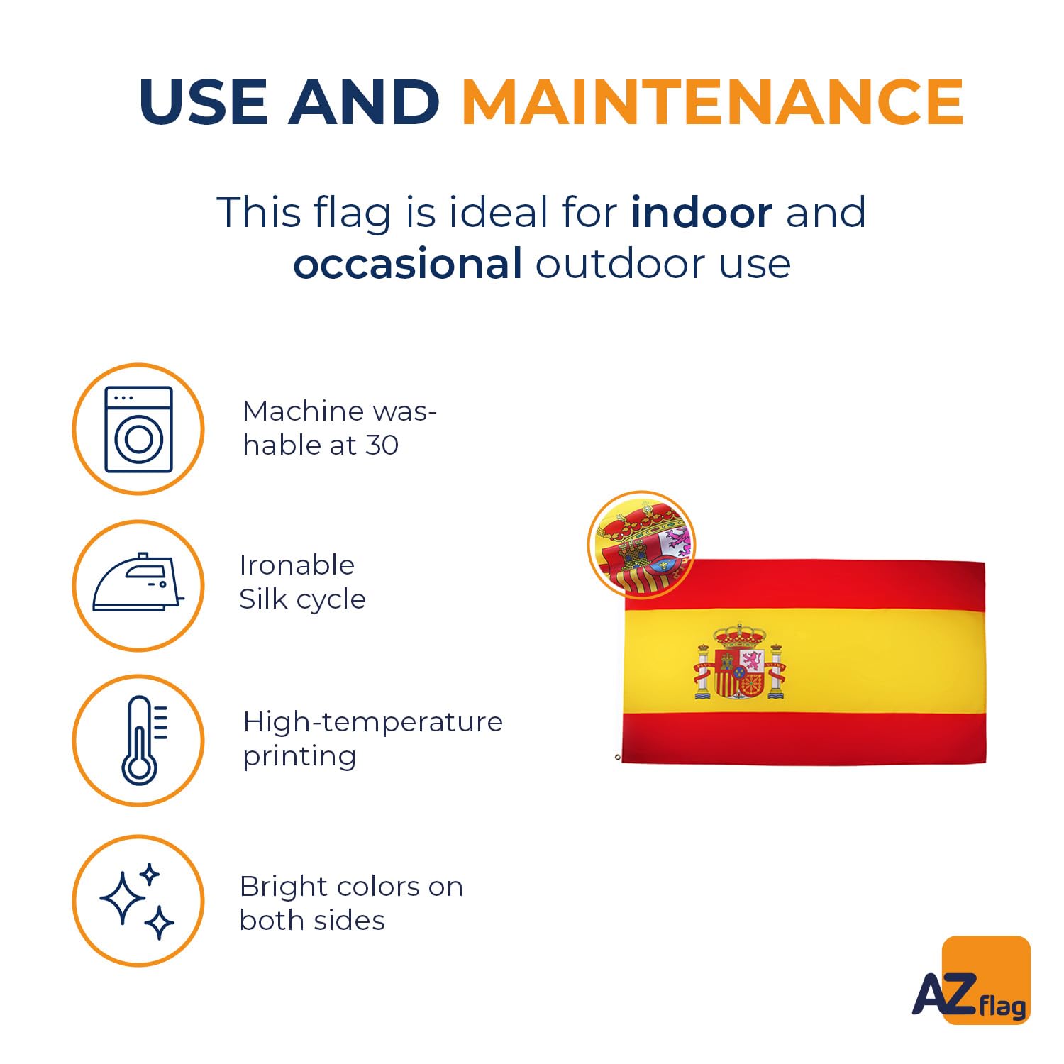 AZ FLAG comparación de tamaño junto a persona para referencia de escala