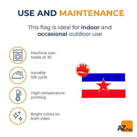 AZ FLAG bandera Yugoslavia colgada en pared para evento interior