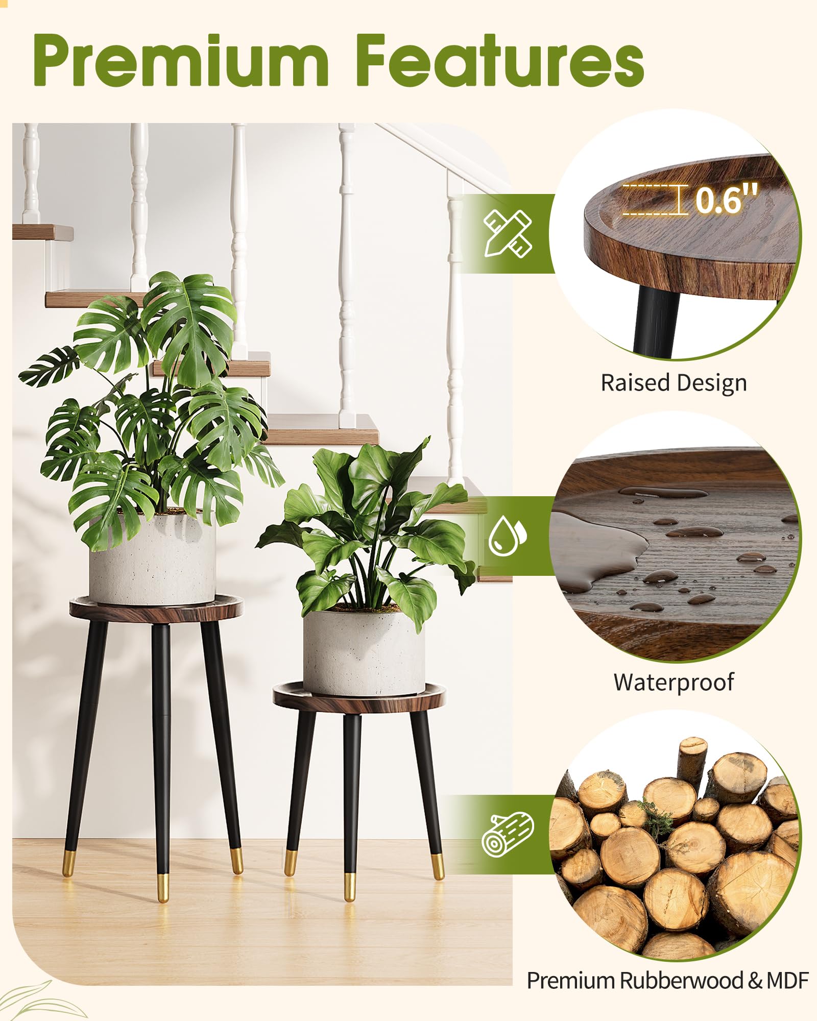 azadesjet pata de rubberwood reforzada brinda soporte seguro