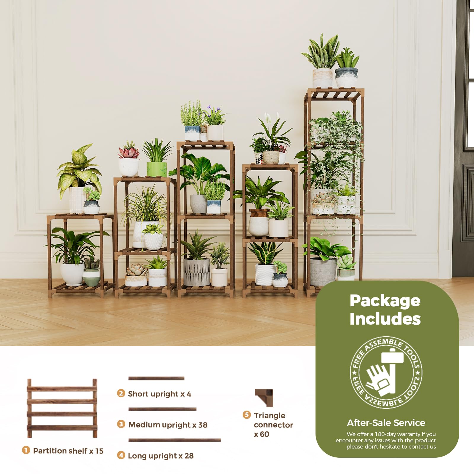 Bamworld estantería en salón creando un rincón vegetal acogedor