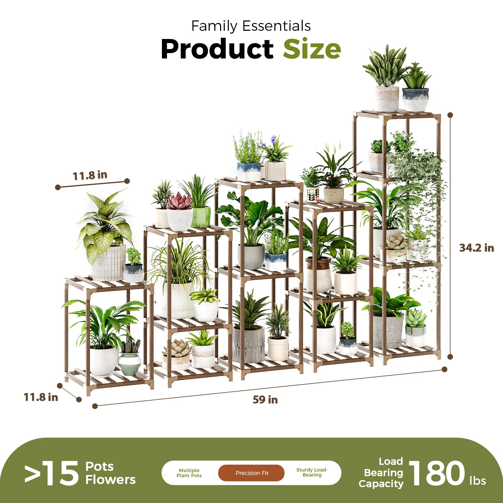 Bamworld escalera de macetas junto a una ventana para decoración viva