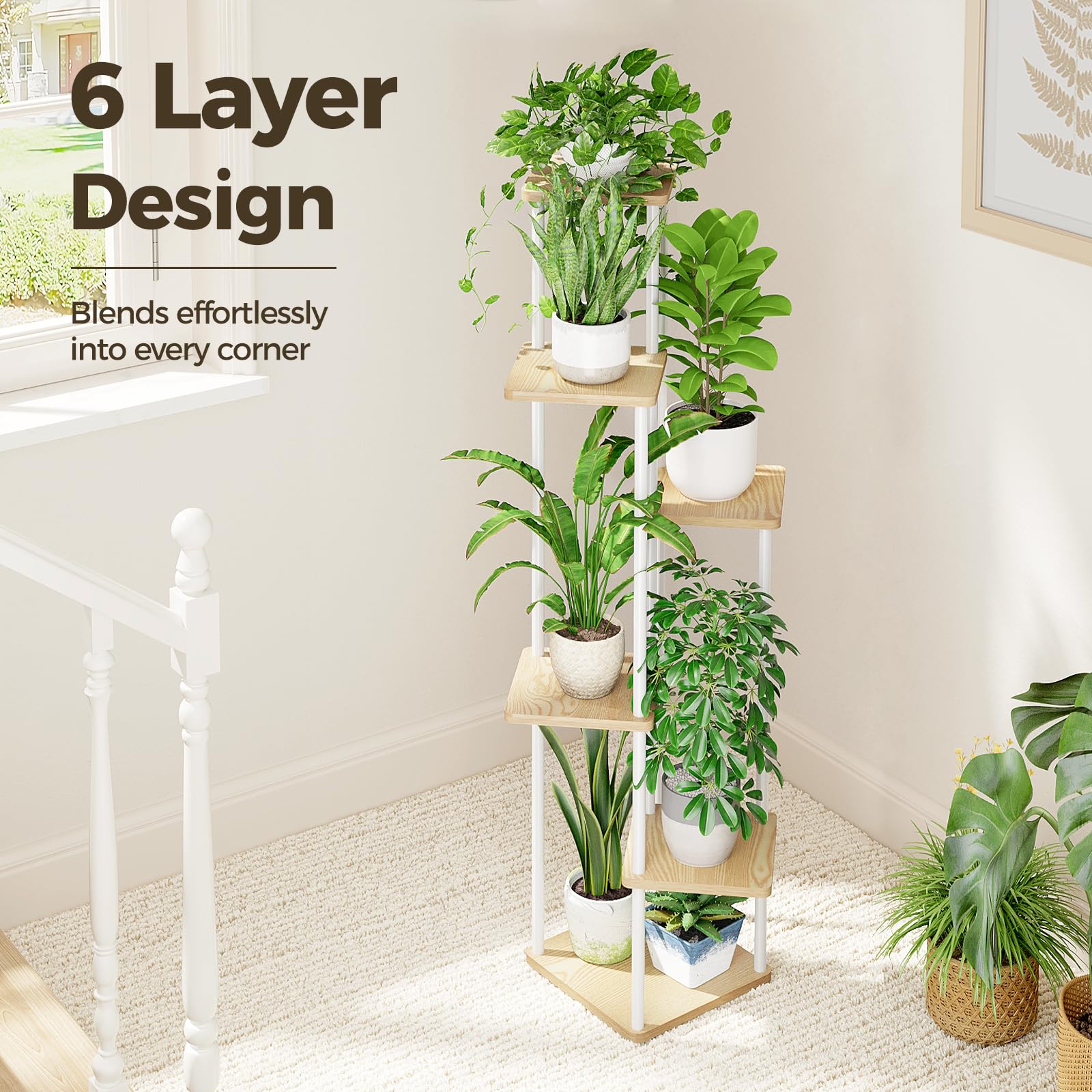 Bamworld en uso en salón con plantas que maximiza luz y ahorra espacio