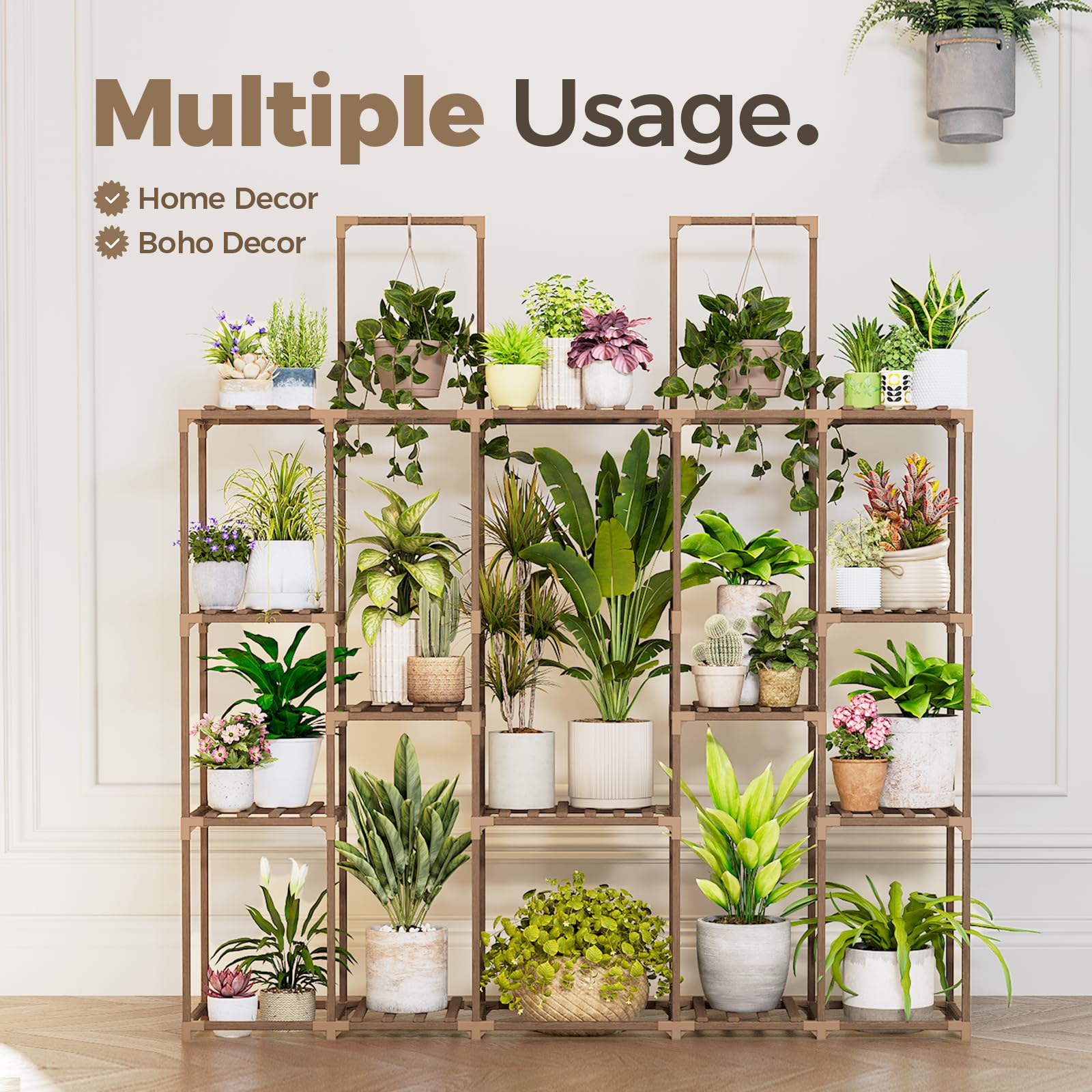 Bamworld estantería en sala con plantas crea rincón verde y aporta decoración