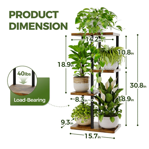 Bamworld vista superior de los estantes para organizar macetas varias