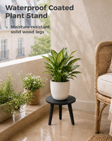Bamworld soporte con maceta grande mostrando capacidad y presencia decorativa