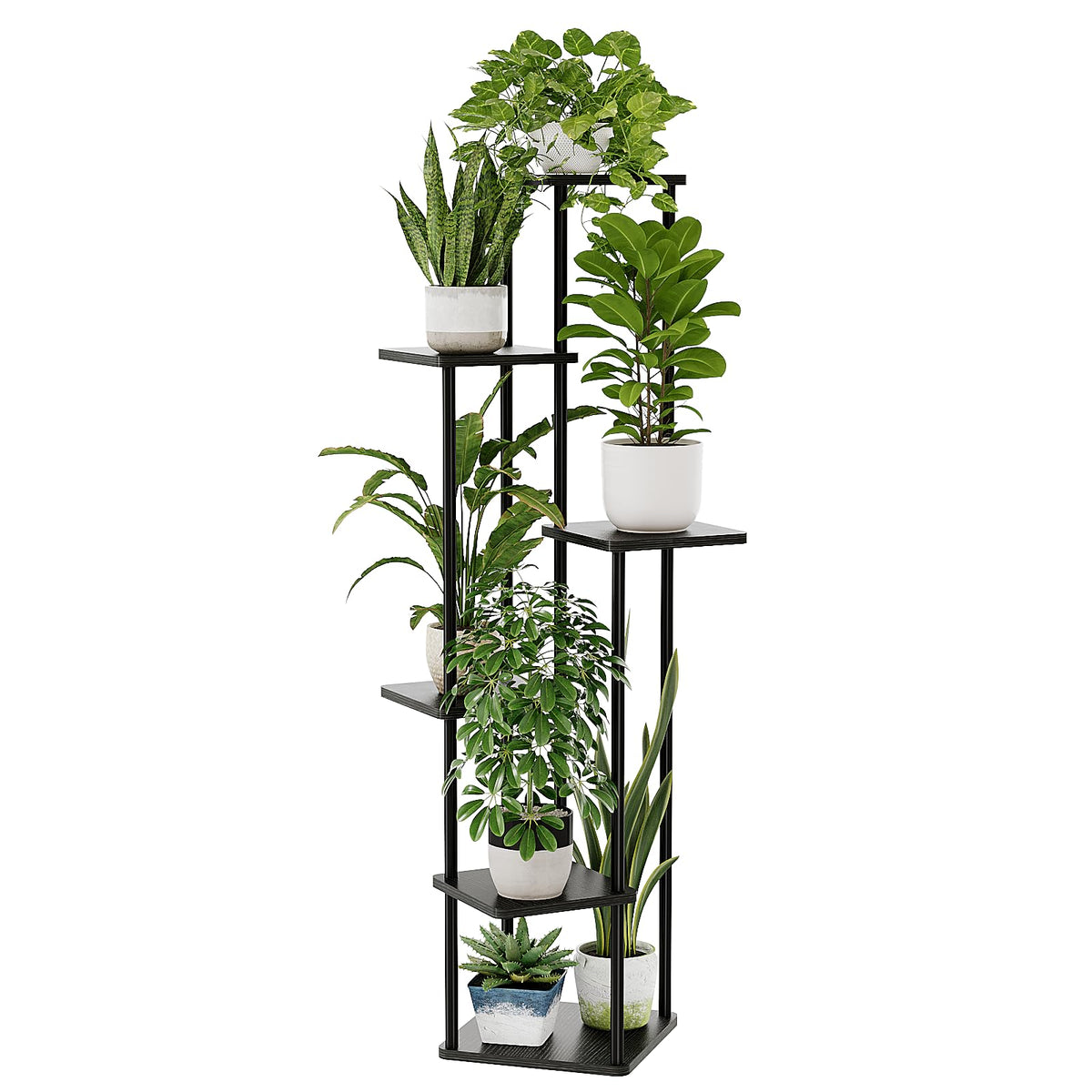 Bamworld soporte plantas frontal mostrando varios niveles y organización eficiente