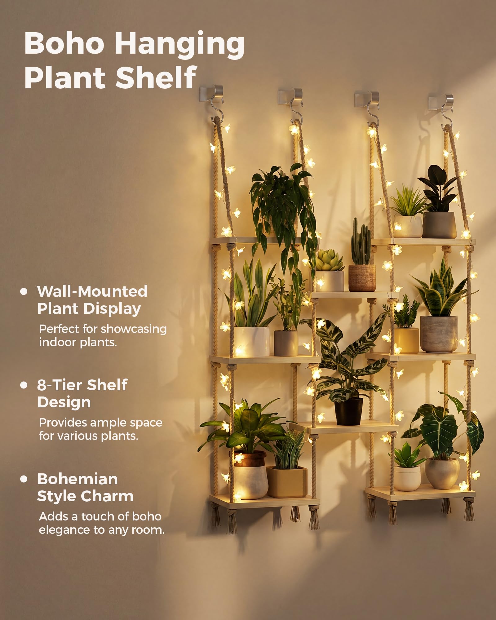 Bamworld estantería con plantas y objetos que maximiza almacenamiento