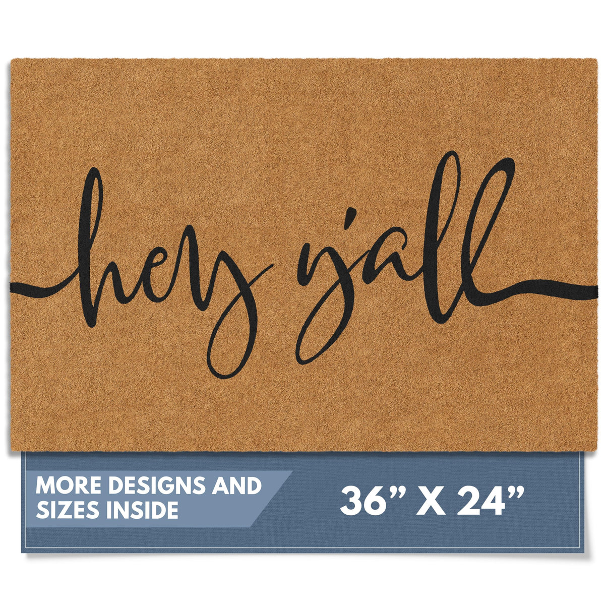 Barnyard Designs felpudo frontal mostrando "Y'all" y bienvenida estética