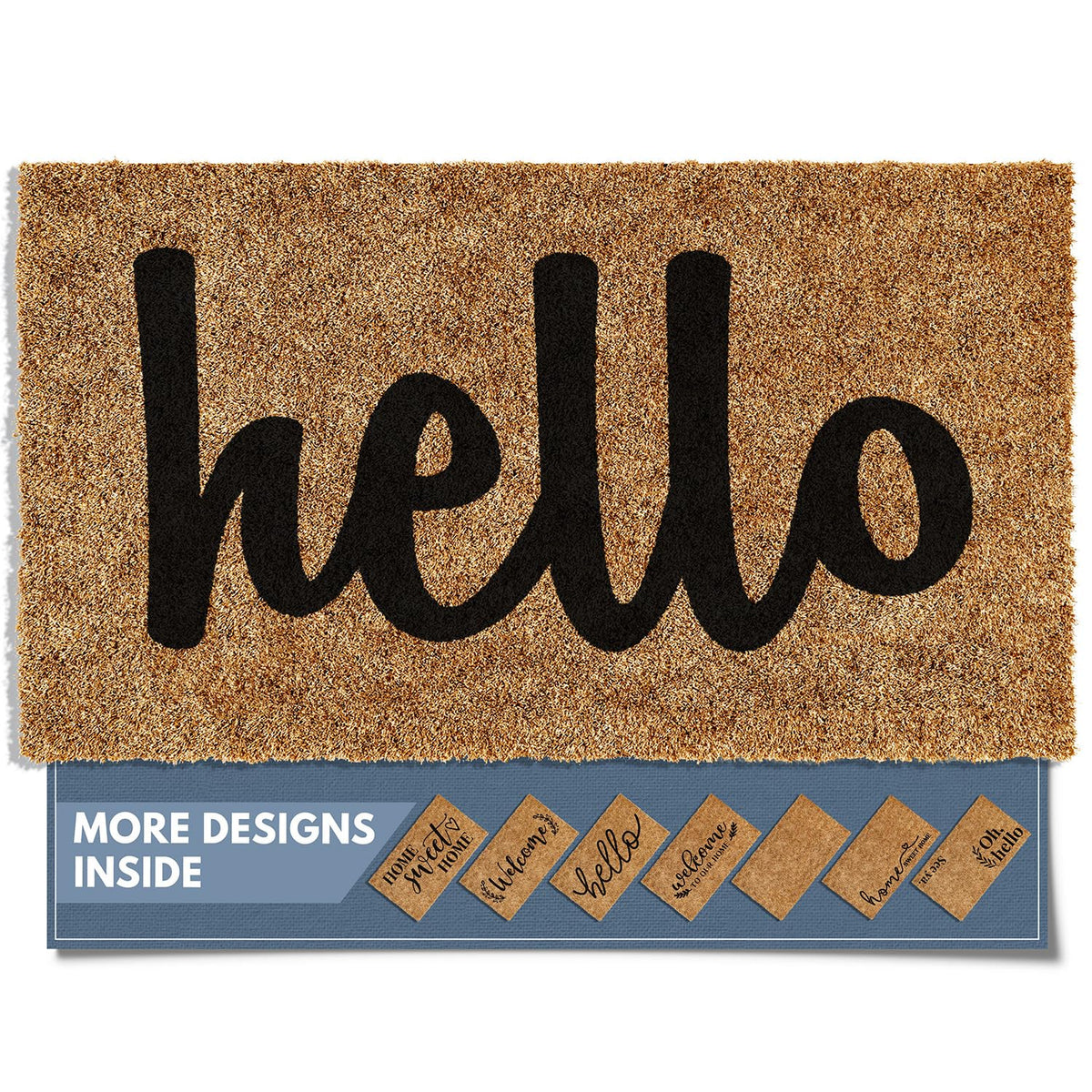 Barnyard Designs felpudo frente con letras grandes, bienvenida visible