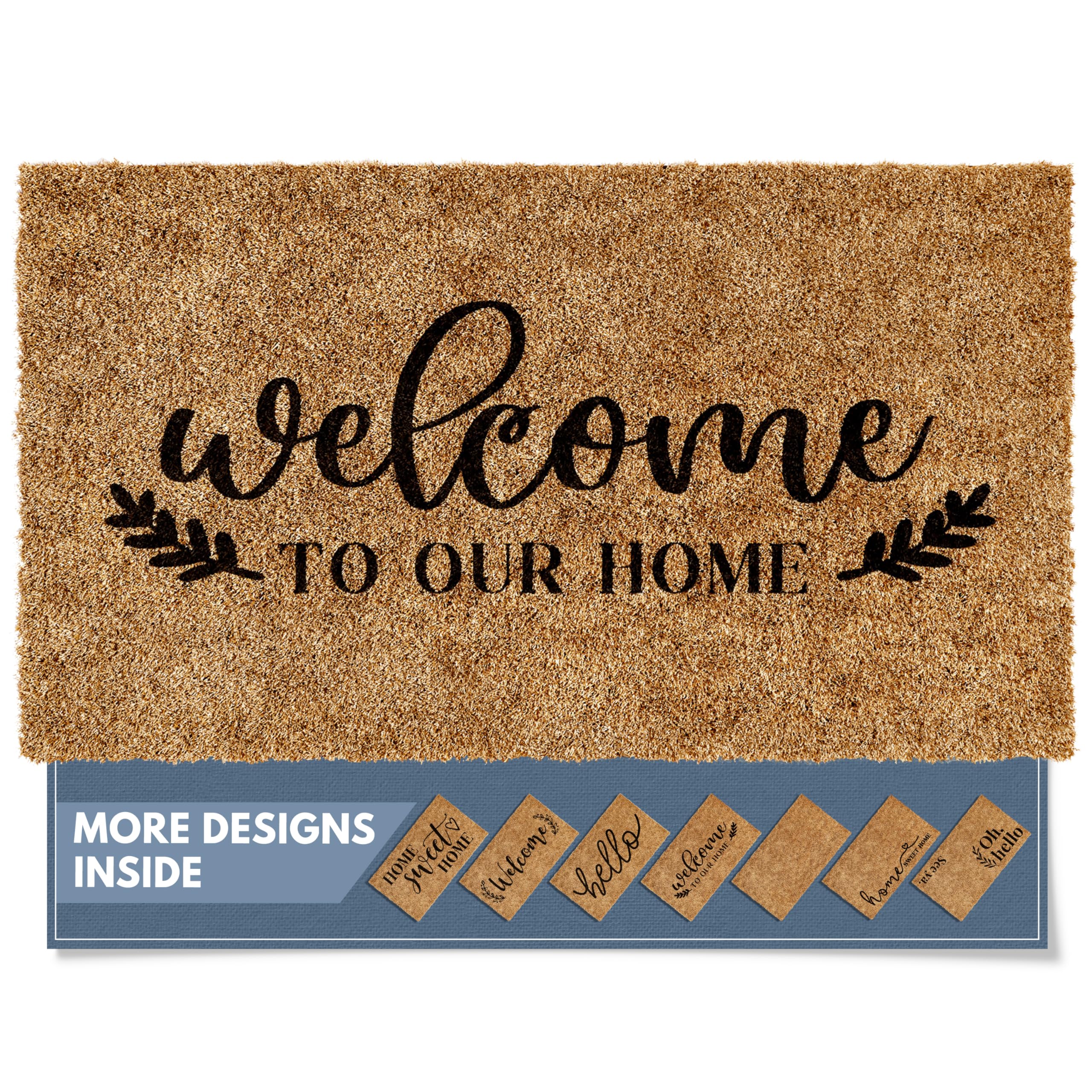 Barnyard Designs felpudo frontal mostrando el diseño y bienvenida clara