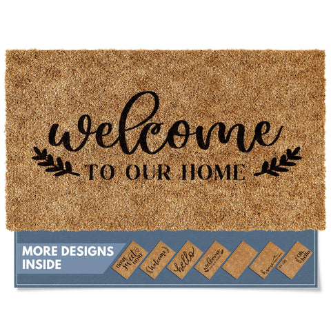 Barnyard Designs felpudo frontal mostrando el diseño y bienvenida clara
