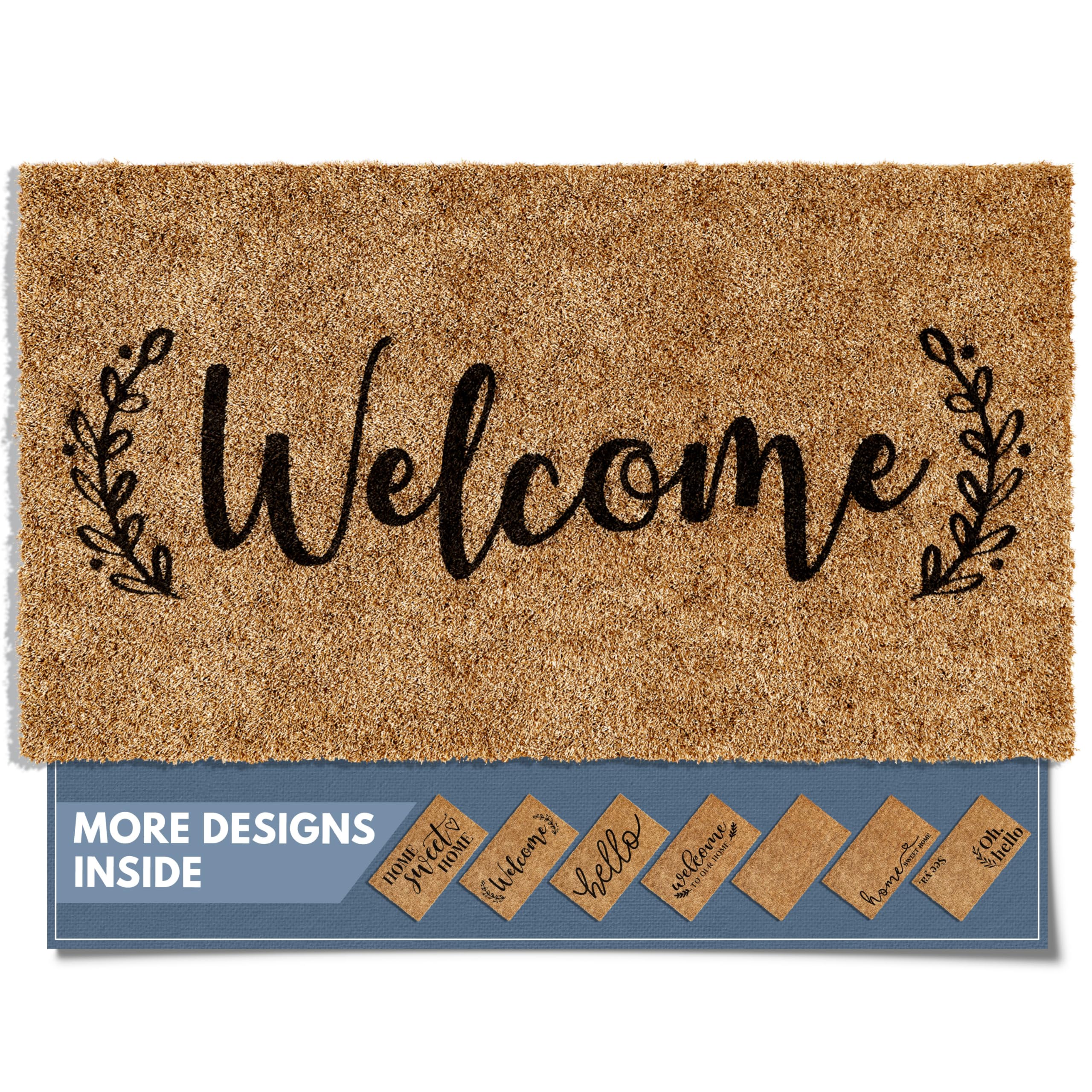 Barnyard Designs felpudo frontal con mensaje Welcome que da bienvenida y estilo