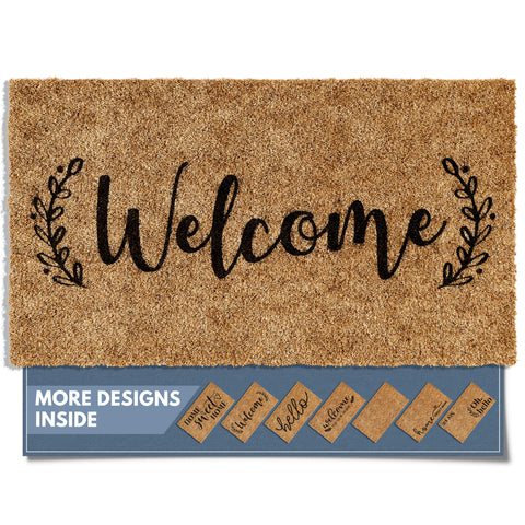 Barnyard Designs felpudo frontal con mensaje Welcome que da bienvenida y estilo