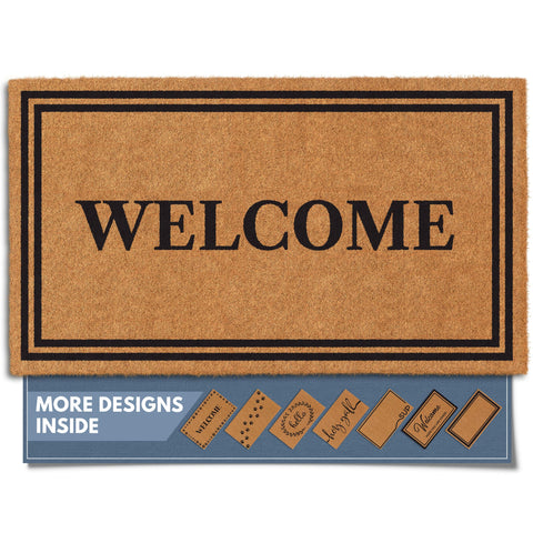 Barnyard Designs vista frontal del felpudo que da una bienvenida cálida