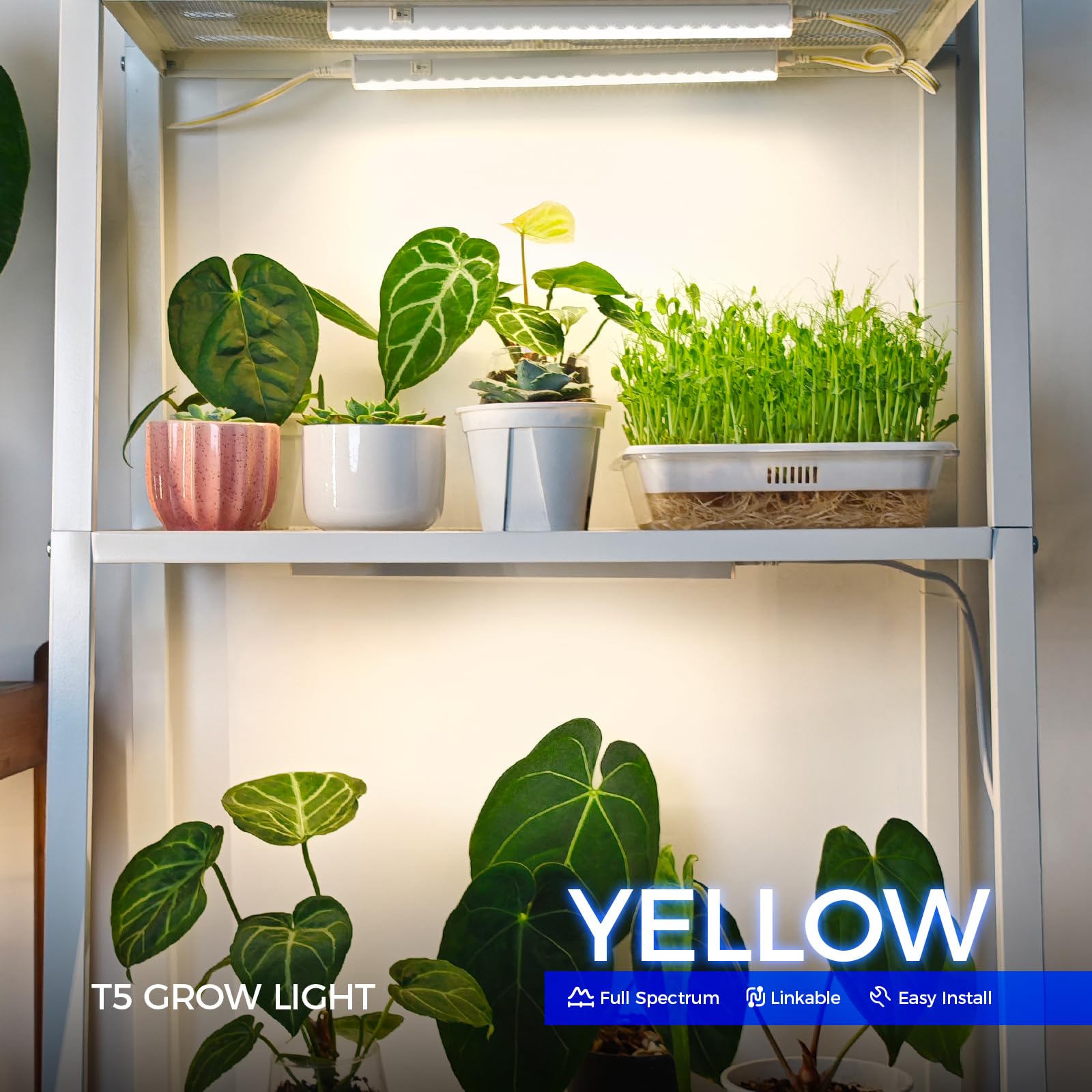 Barrina detalle de LEDs full spectrum mostrando intensidad útil para plantas