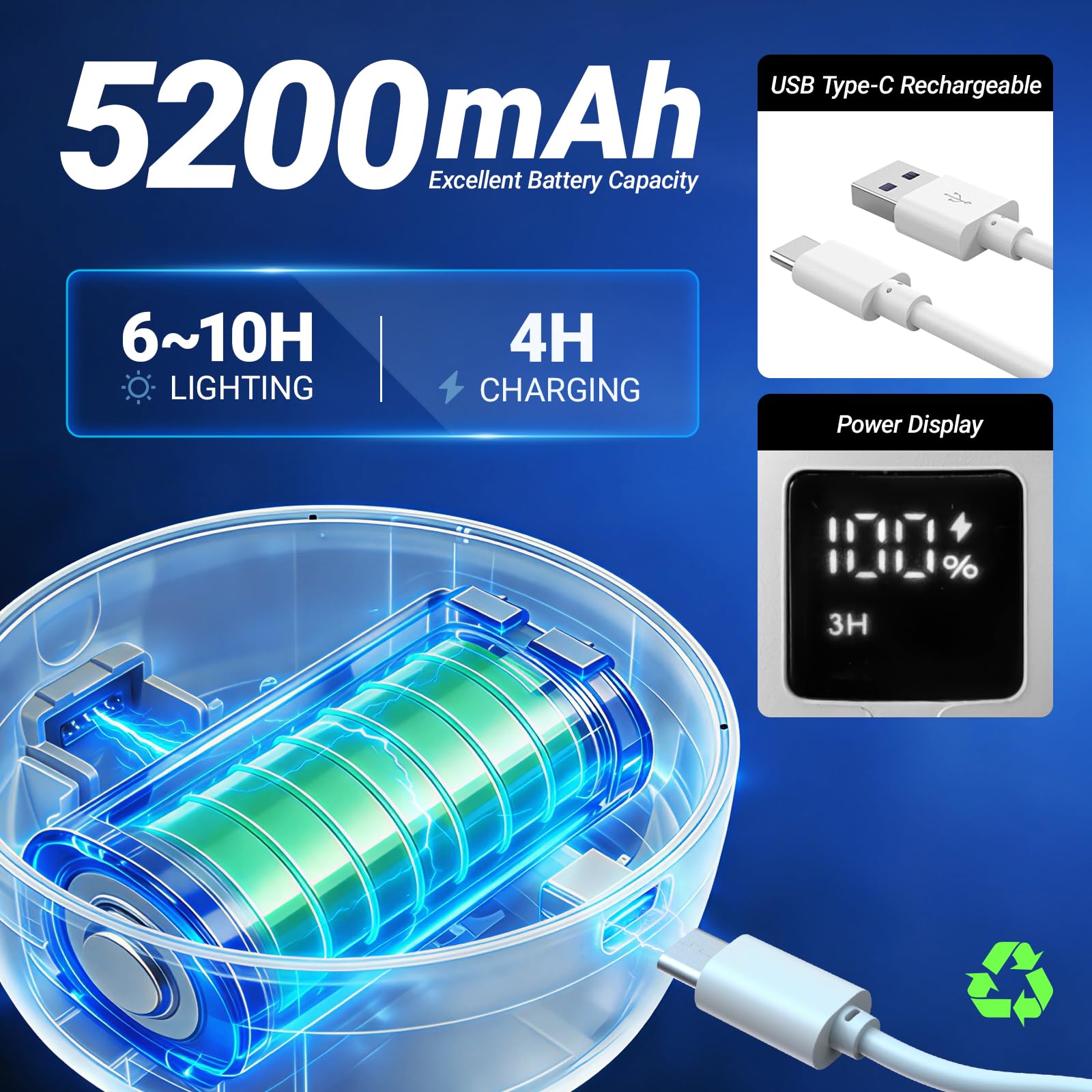 Barrina pantalla LCD indicando nivel de batería y control claro