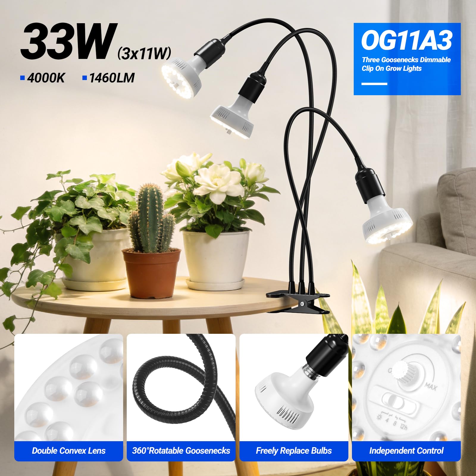 Barrina OG11A3 detalle del cuello flexible que permite orientar luz