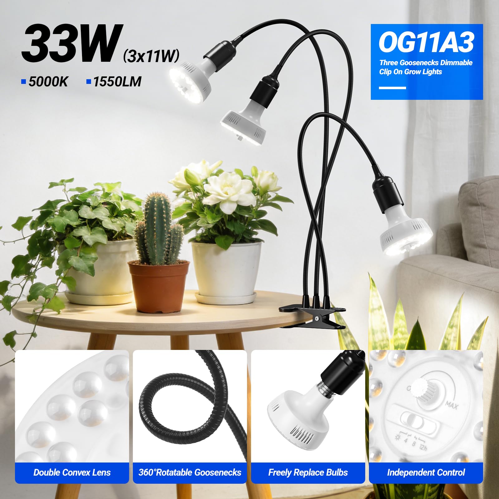 Barrina OG11A3 cuello flexible doblado para dirigir luz donde conviene