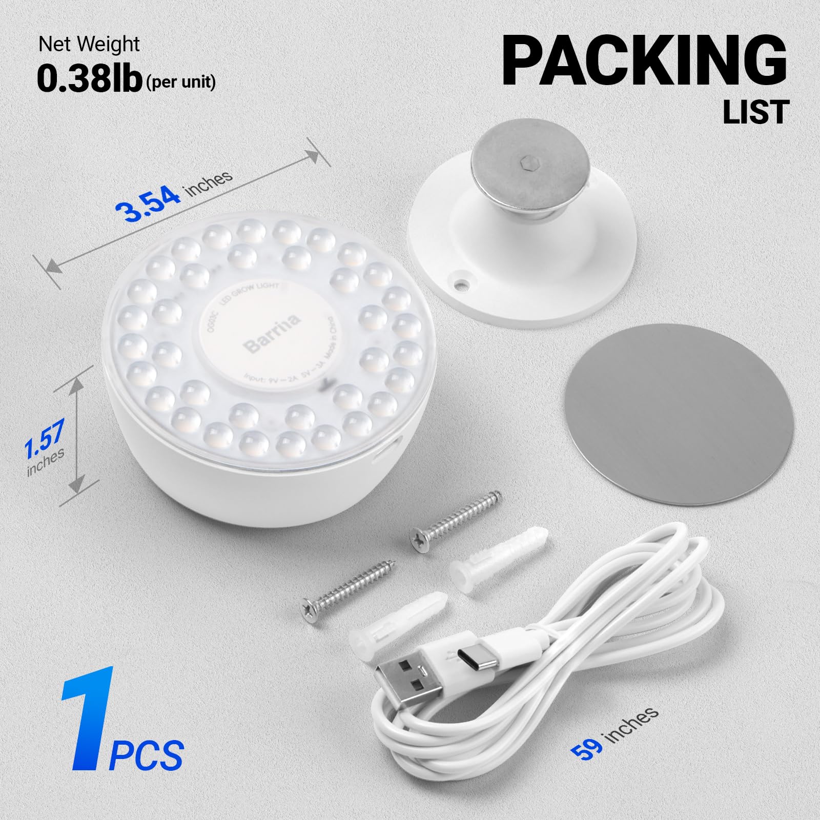 Barrina puerto USB-C y cable, recarga rápida y conveniente