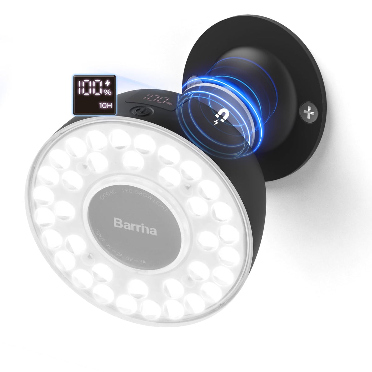 Barrina Orbgrow OG03C vista frontal y empaquetado con diseño compacto