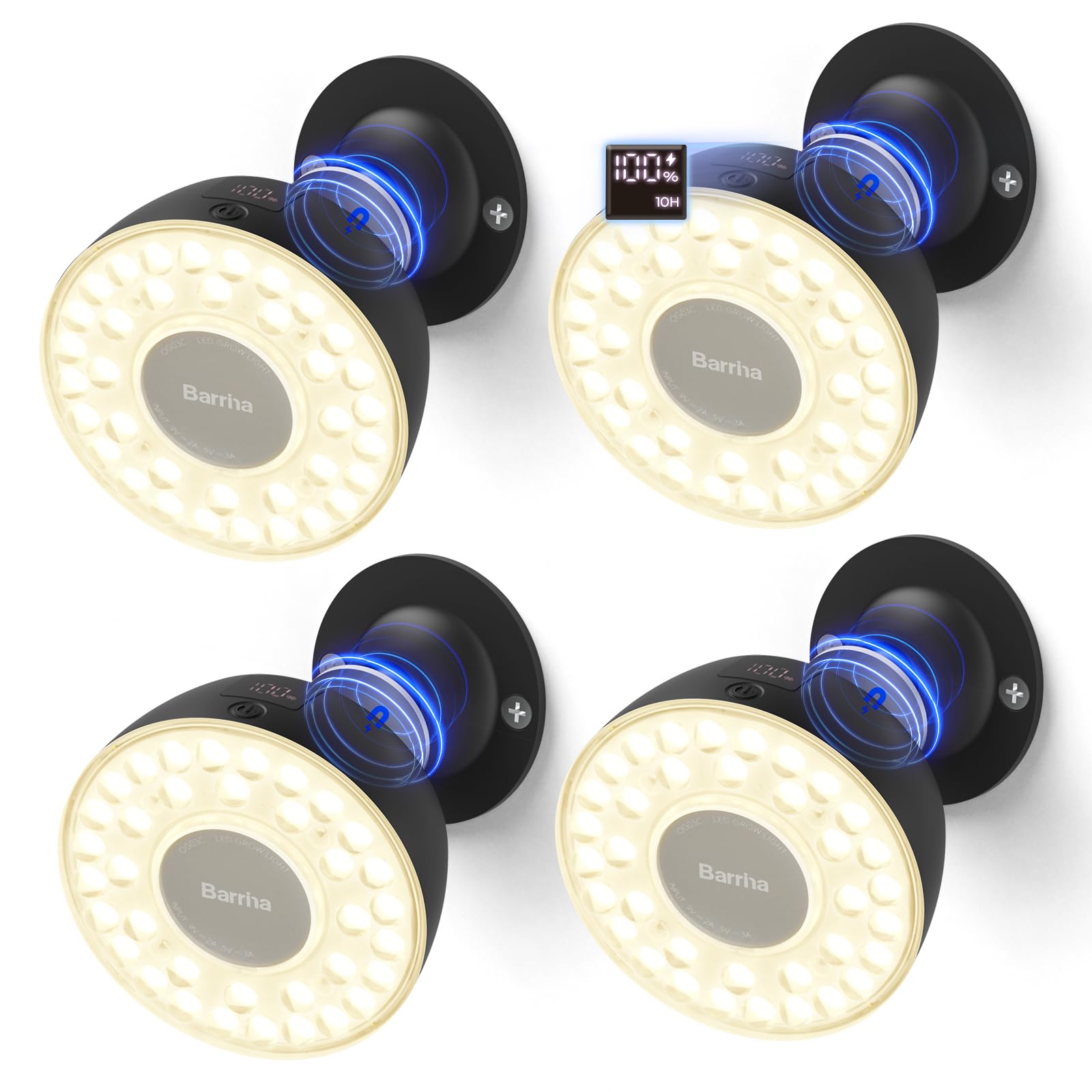 Barrina Orbgrow frontal pack mostrando las cuatro luces y beneficio portátil