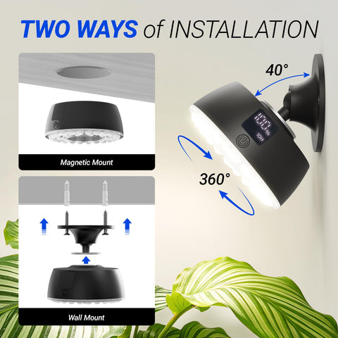 Barrina Orbgrow OG03C soporte de pared con giro para orientar la luz eficientemente
