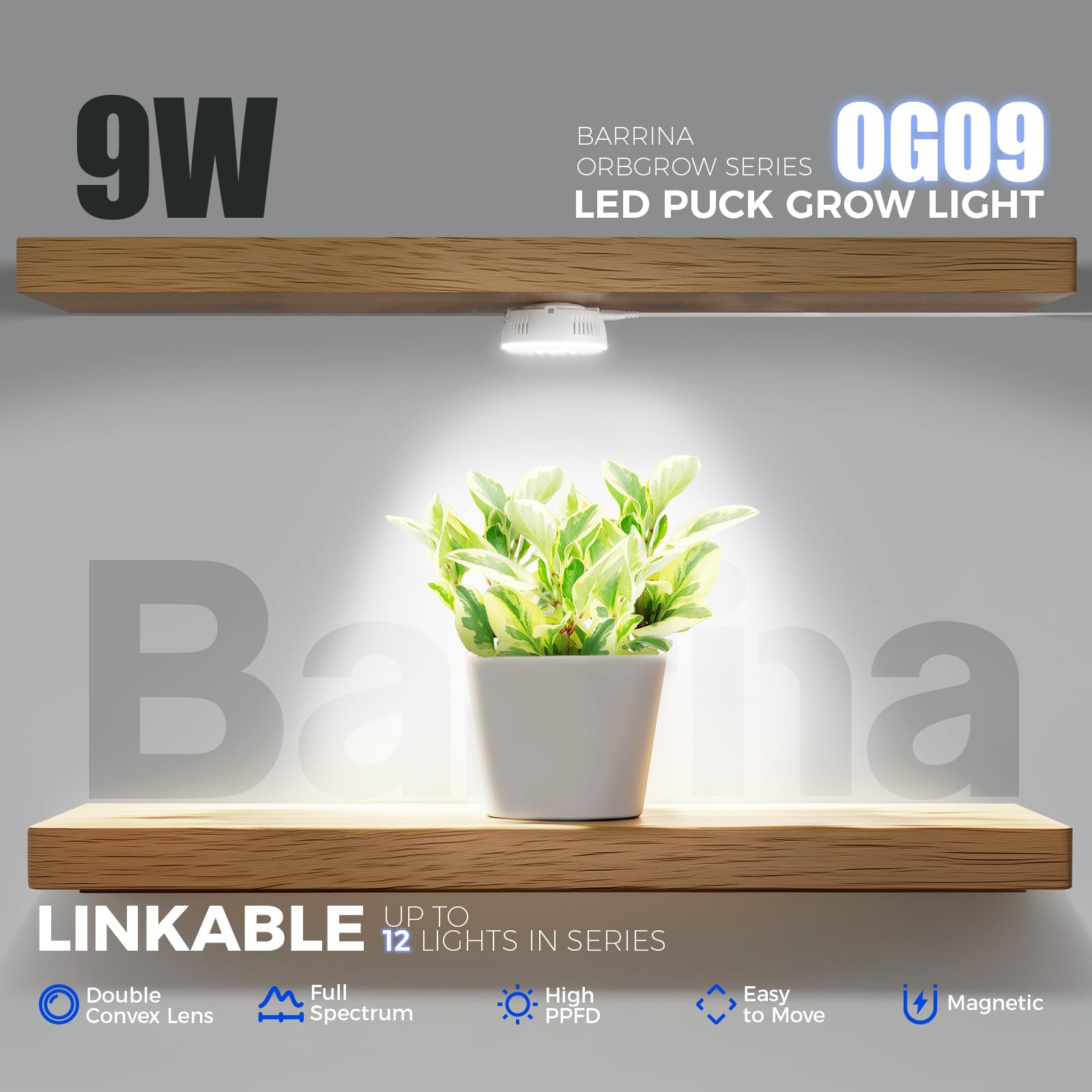 Barrina Orbgrow OG09 lente de 90° enfocando luz para mejor penetración