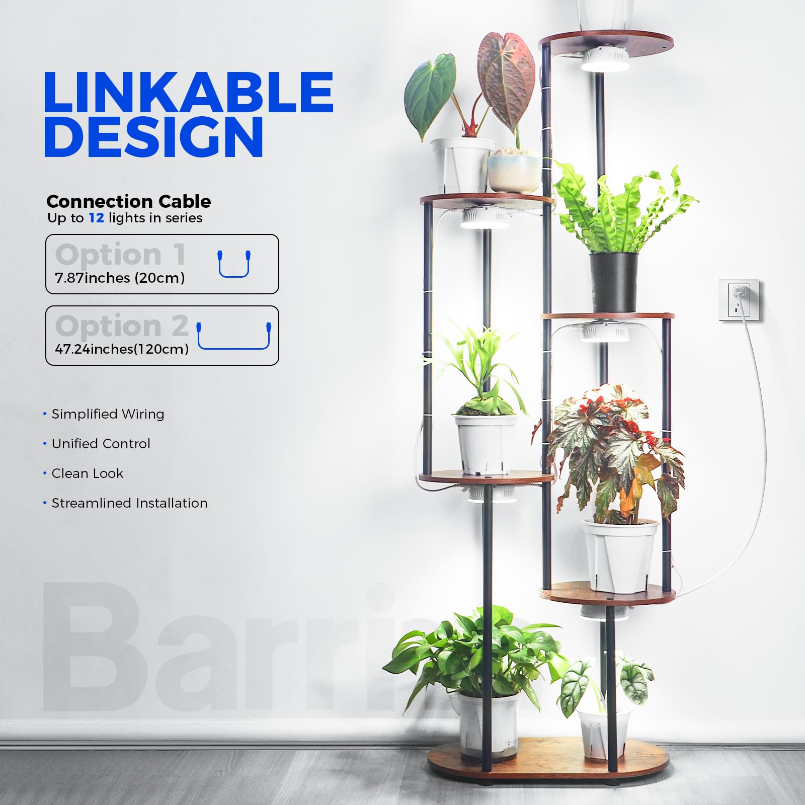 Barrina OG09 instalada en estantería optimizando espacio y cultivo