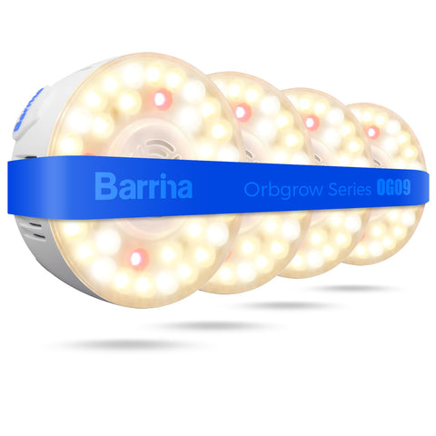 Barrina Orbgrow OG09 frontal mostrando diseño compacto y potencia
