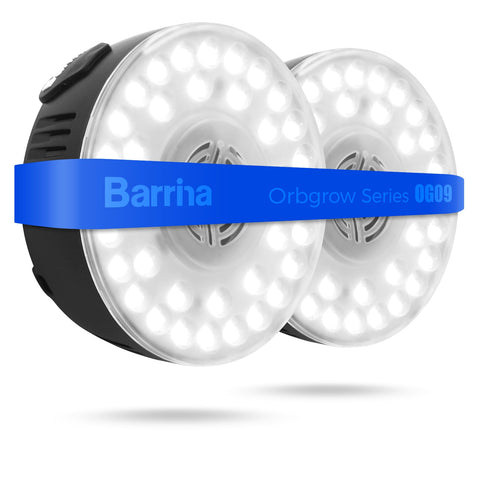 Barrina Orbgrow OG09 frontal del pack mostrando diseño compacto y ahorro de espacio