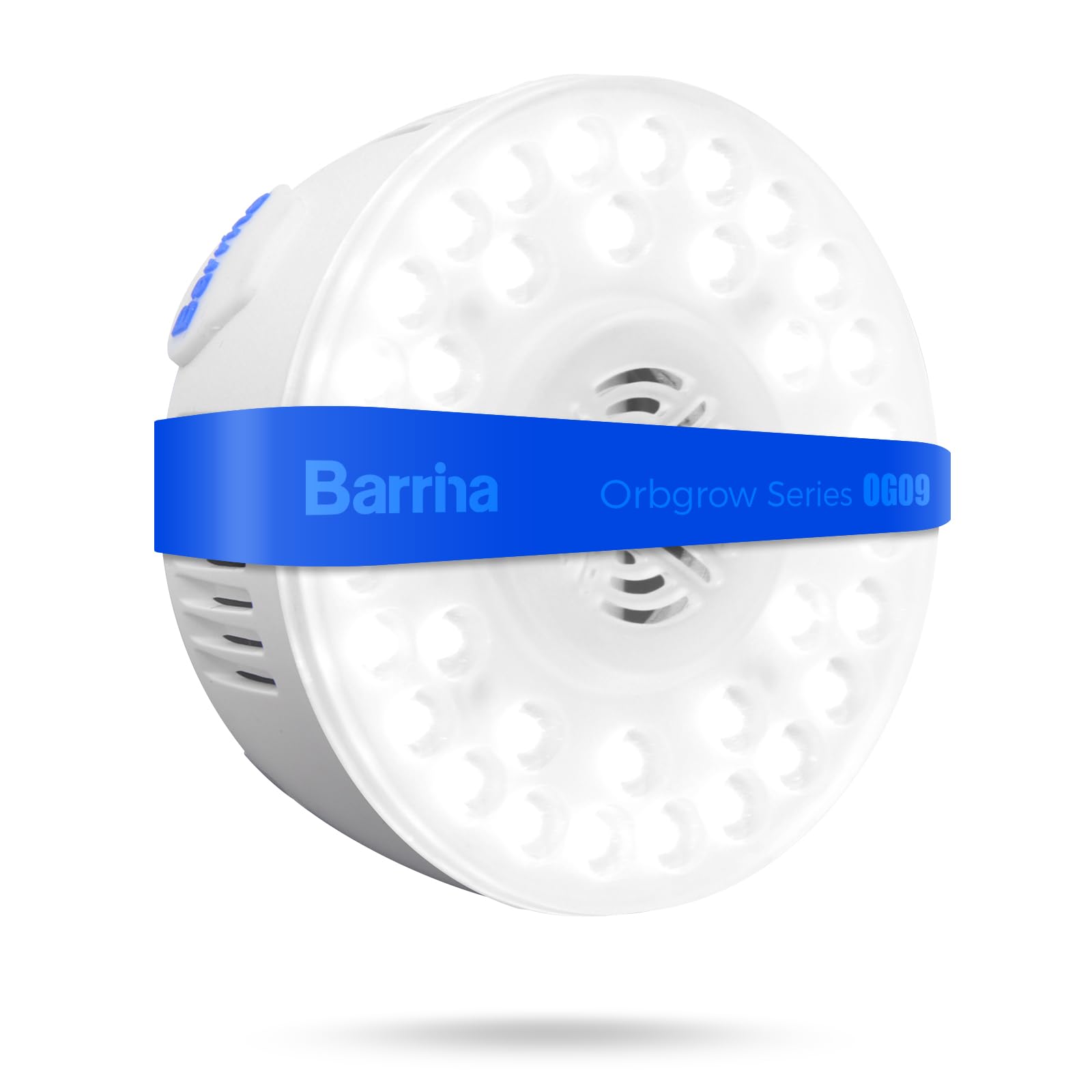 Barrina Orbgrow OG09 frontal mostrando diseño compacto y luz potente