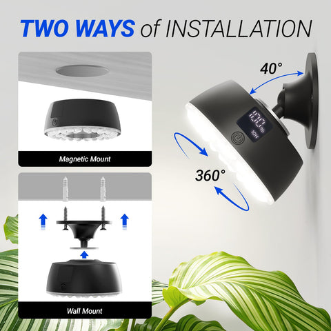 Barrina OG03C en soporte mural con rotación 360º para orientar luz con precisión