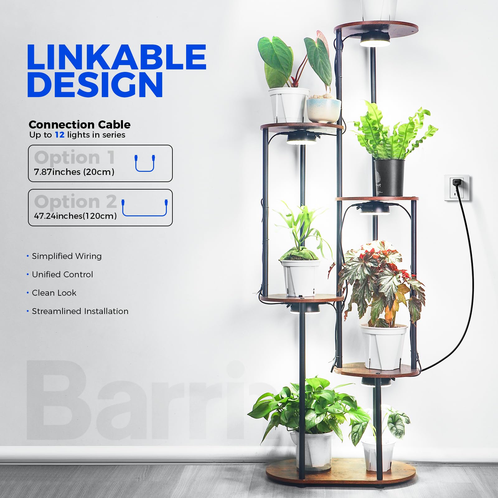 Barrina Orbgrow textura y carcasa resistente que facilita montaje y durabilidad