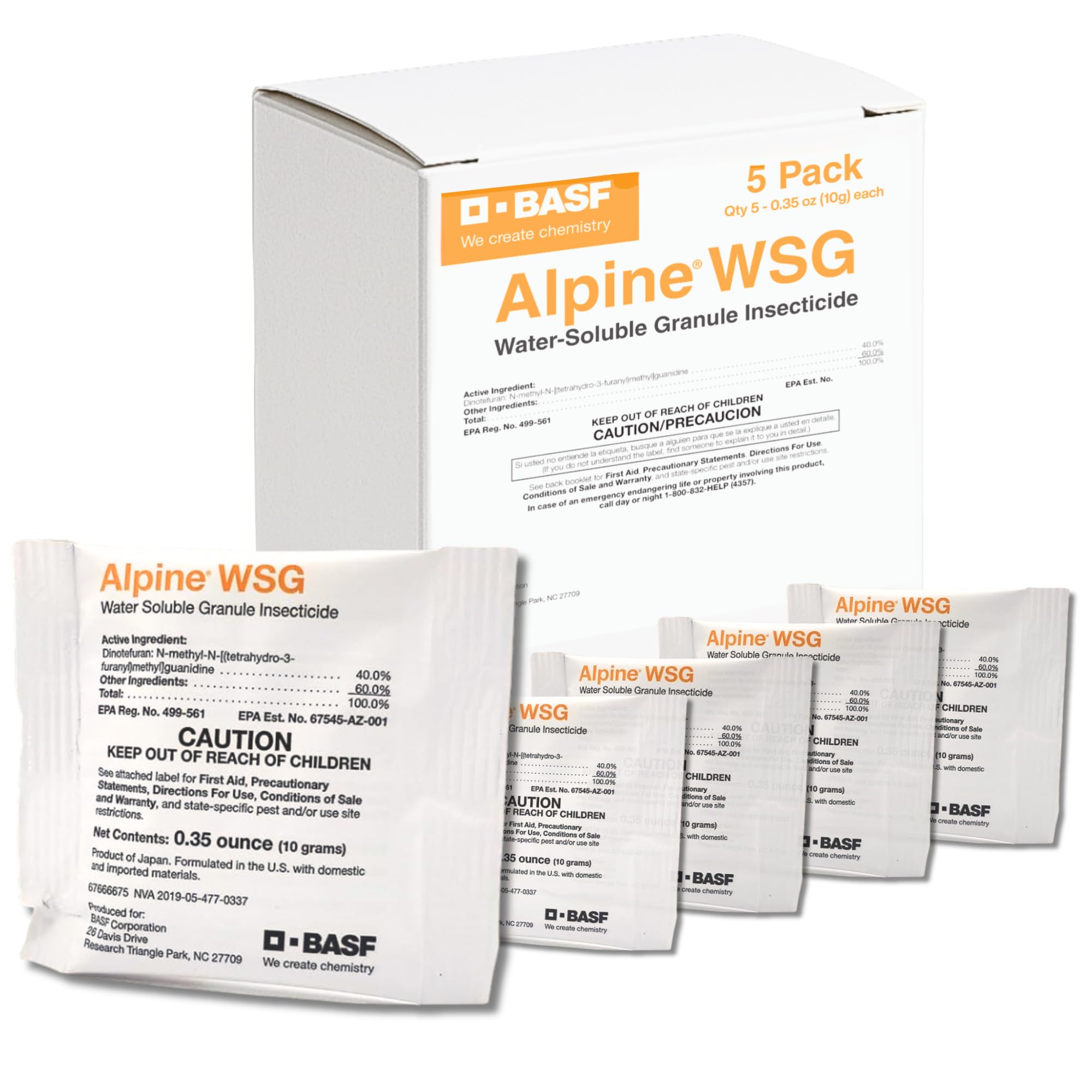 BASF Alpine WSG frente del empaque mostrando presentación y beneficios