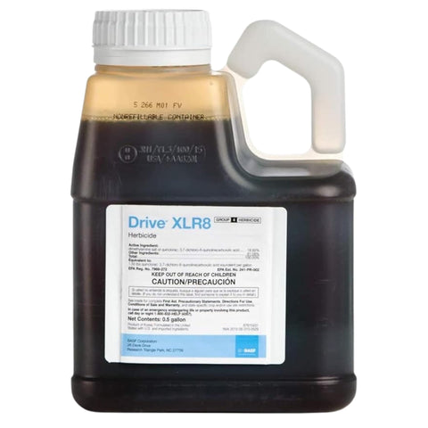BASF Drive XLR8 envase frontal de 64 oz mostrando etiqueta y beneficios