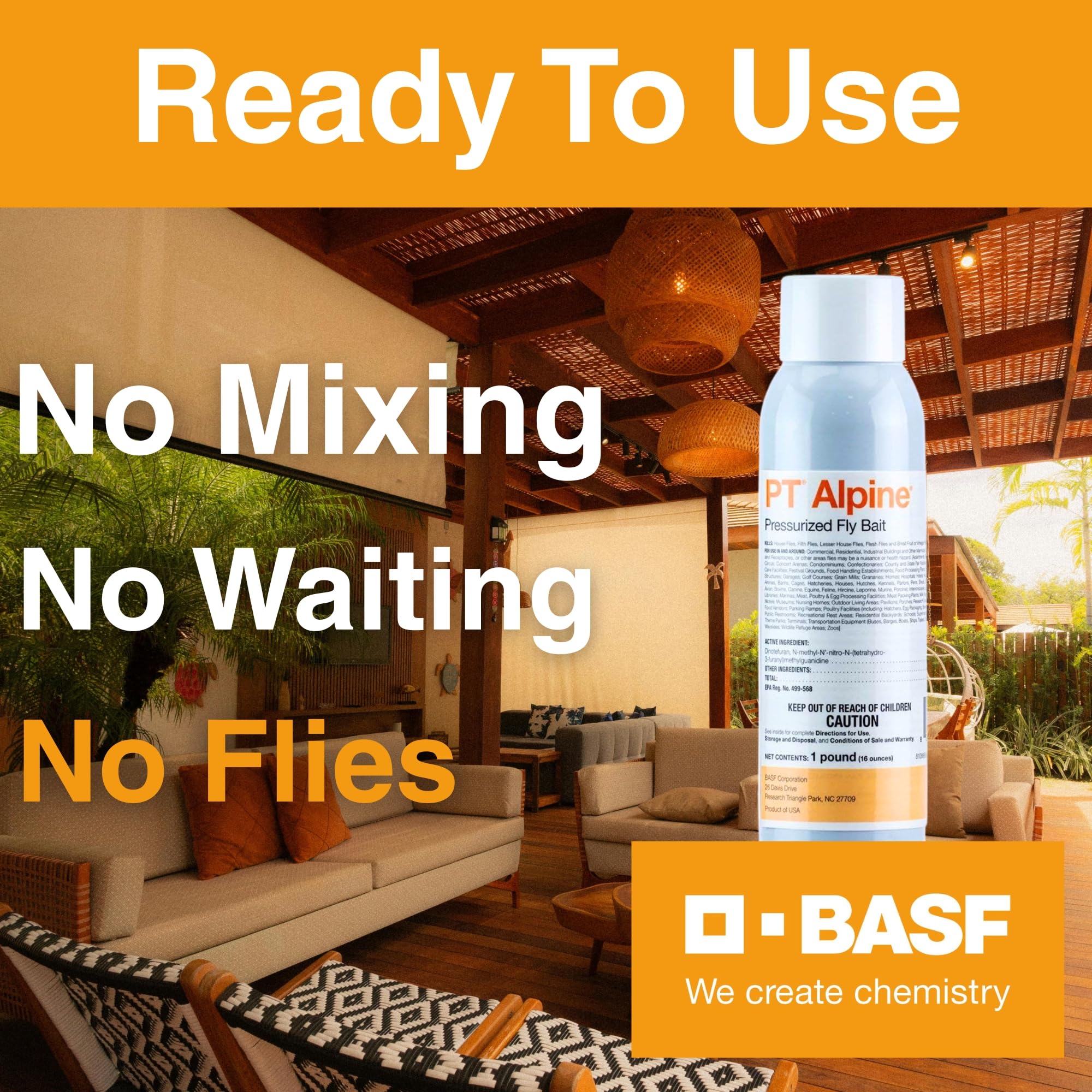 BASF PT Alpine presentación de 16 oz junto a una regla para comparar tamaño