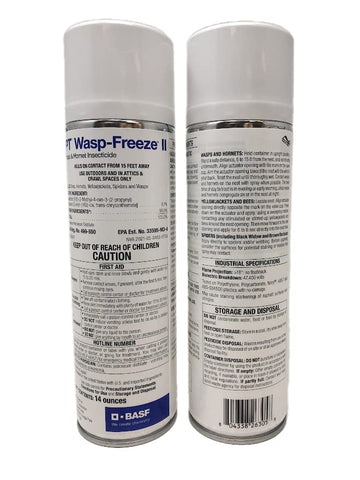 BASF PT Wasp-Freeze en acción aplicando a un nido desde distancia, protege al aplicador
