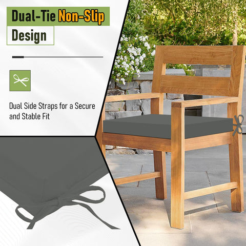 Basic Beyond cojín colocado en una silla de patio, mejora la comodidad exterior