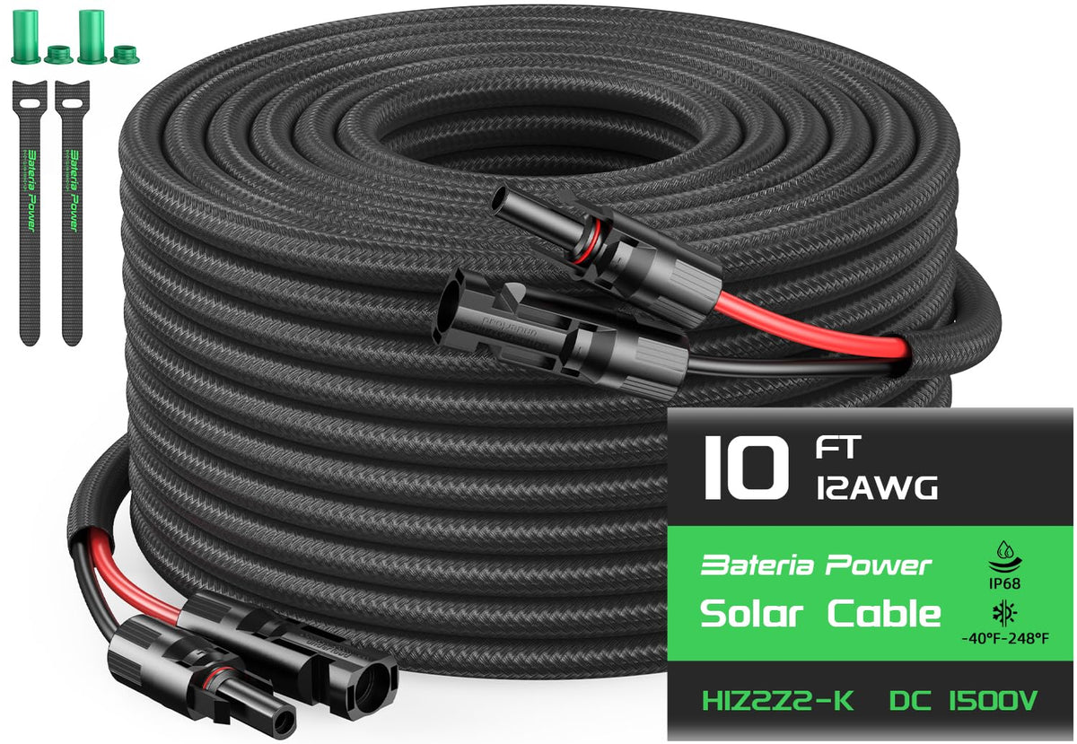 Bateria Power vista frontal del cable con conectores IP68 mostrando seguridad